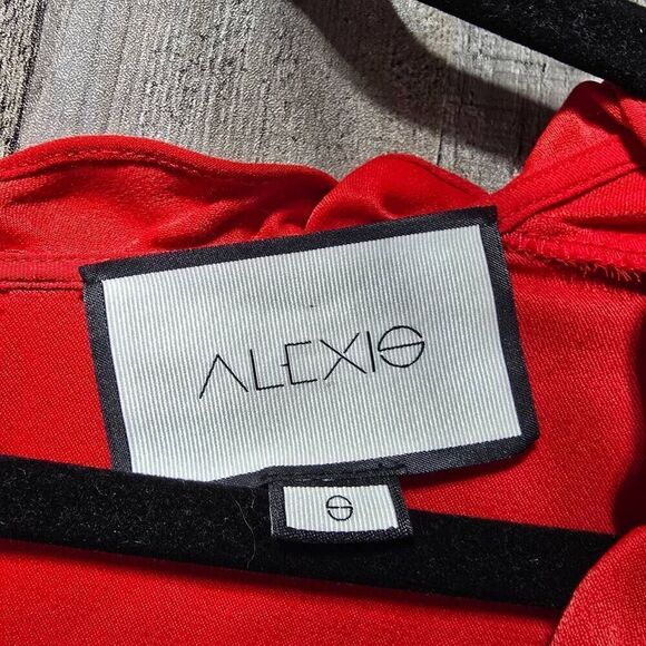 Alexis Ceretti Scoop Neck Long Sleeve Ruffled Crepe Mini dress - Picture 4 of 5